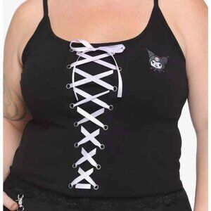 Retired! Kuromi Lace-Up Strappy Tank Top Plus Size
